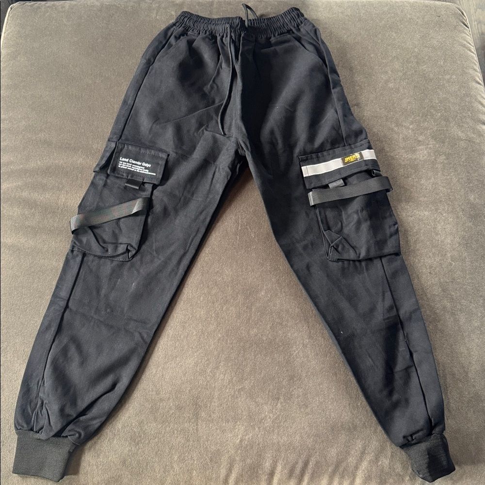 Teen Boys Black Streetwear Drawstring Cargo Utility Pants Size XS/XXS NWOT - Picture 2 of 12